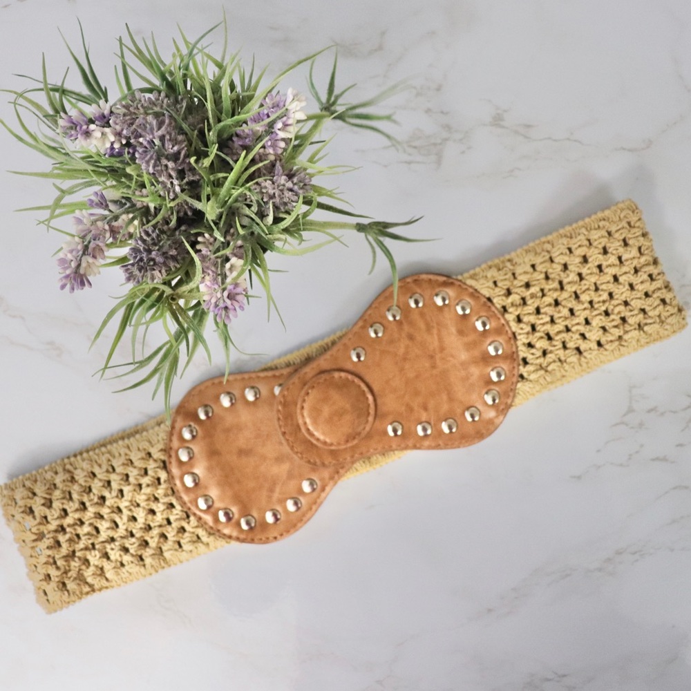 💜15🛍 Crochet Stretch Elastic Snap Corset Belt